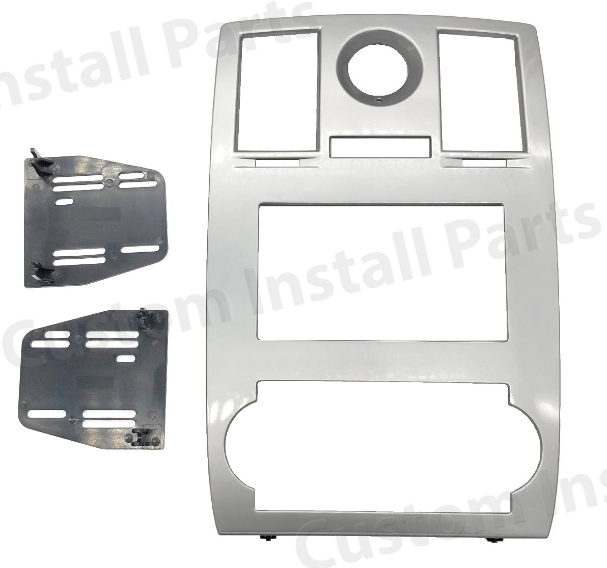 Silver Aftermarket Double Din Radio Dash Kit Bezel Fits Chrysler 300 2005-2007