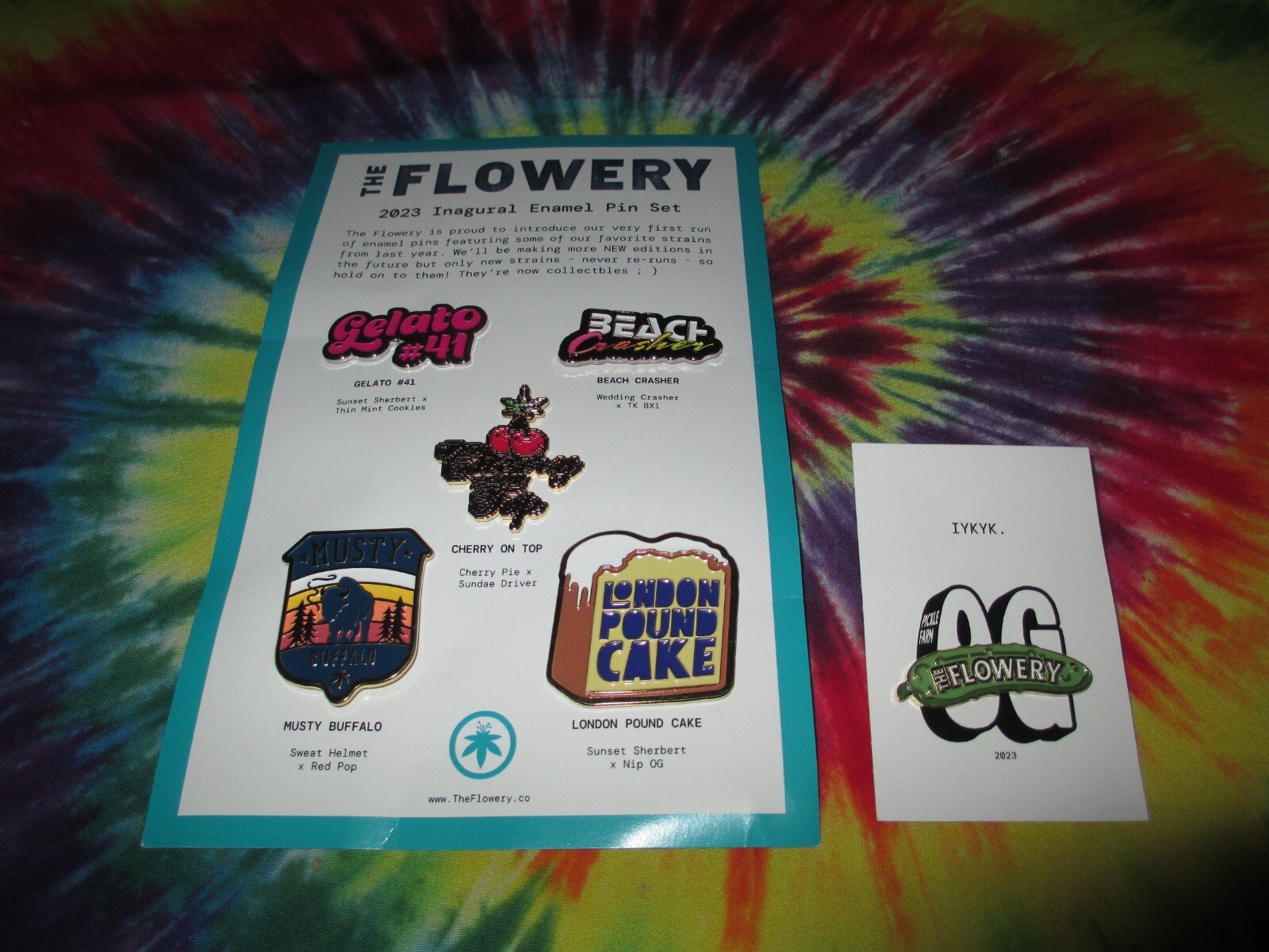 FLOWERY FLORIDA 2023 MARIJUANA GELATO WEED POT CANNABIS HAT ENAMEL PIN SET NEW