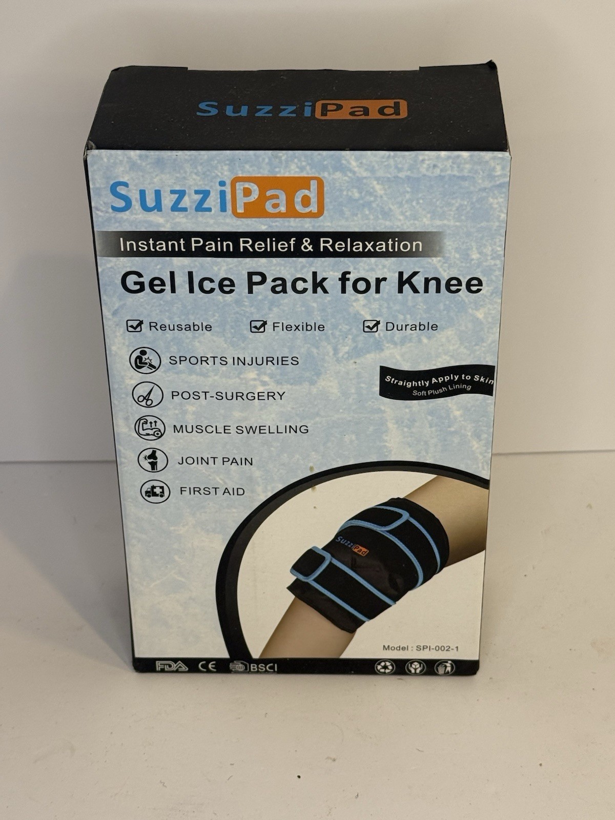 SuzziPad Instant Pain Relief Gel Cold Pack For Knee New