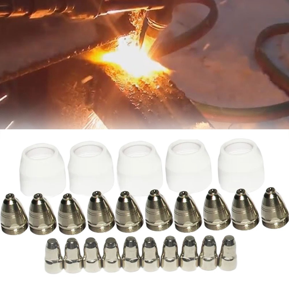 25PCS Cutting Torch Consumables for P80 Plasma Cutter Nozzles and Shield Cups