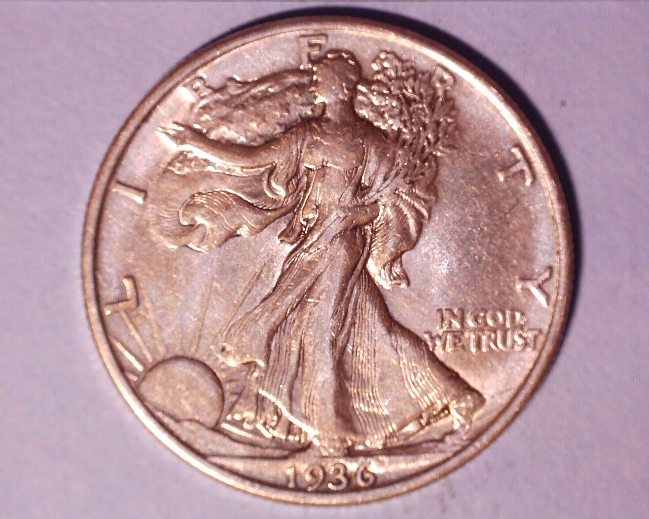 1936 WALKING LIBERTY "SILVER" HALF DOLLAR AU COND.  **614-4