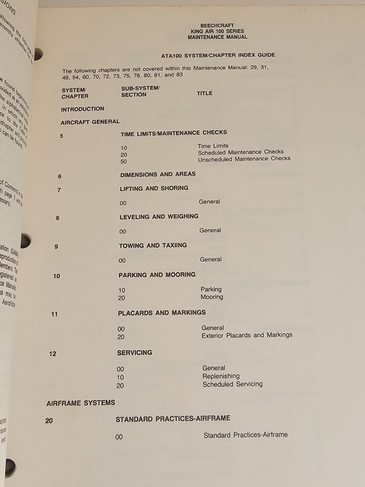 BEECHCRAFT 100 SERIES MAINTENANCE MANUAL COMPLETE 100 A-100 B-100 BEECH CRAFT