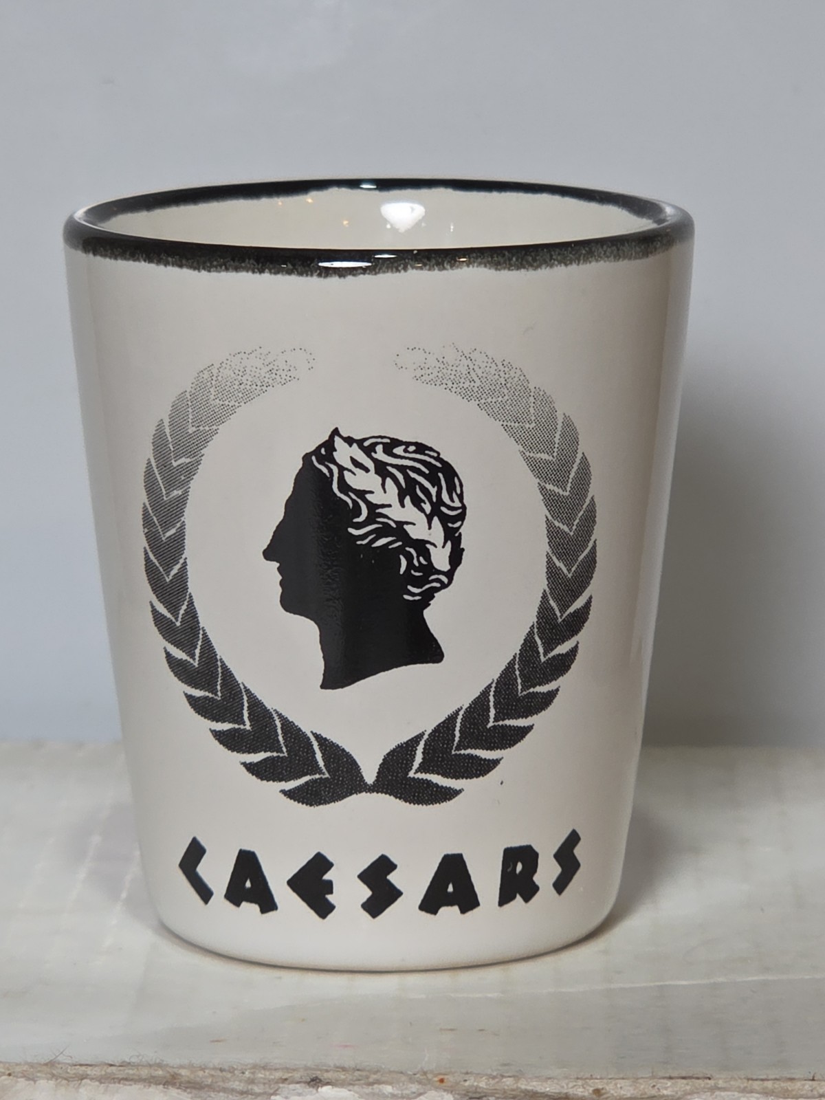 Caesars Palace Casino Ceramic Vintage Shotglass Shot Glass Barware
