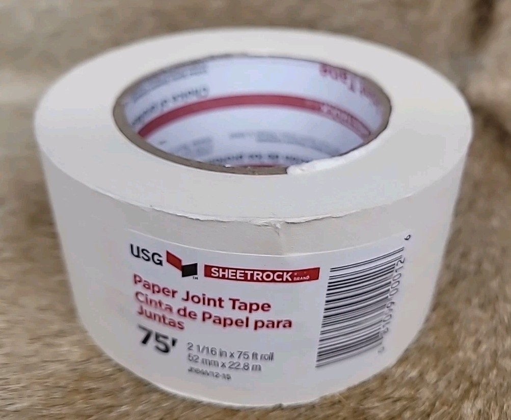 USG Sheetrock Paper Joint Tape 75' Roll 2-1/16" Drywall Taping White New