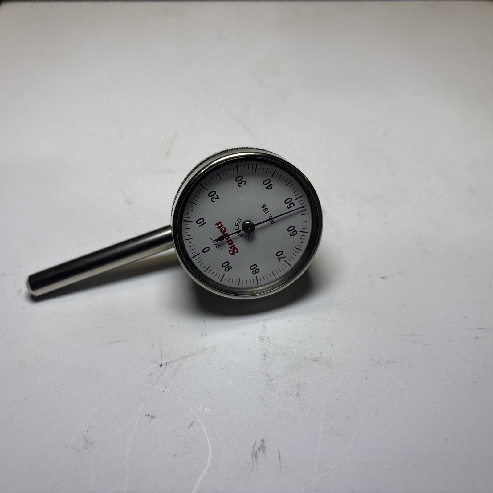 Starrett 196B6 Universal Back Plunger Dial Indicator, Antimagnetic & 3 Points