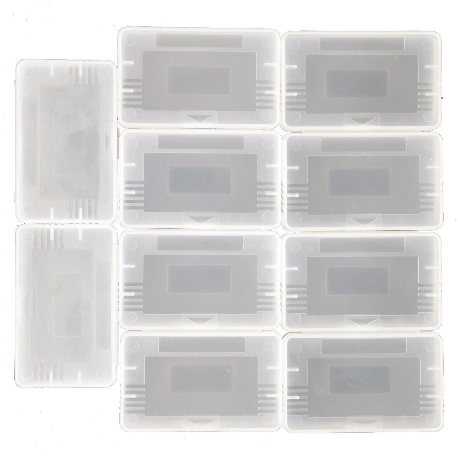10 GBA Cases Clear Plastic Cartridge Nintendo Game Boy Advance games dust covers