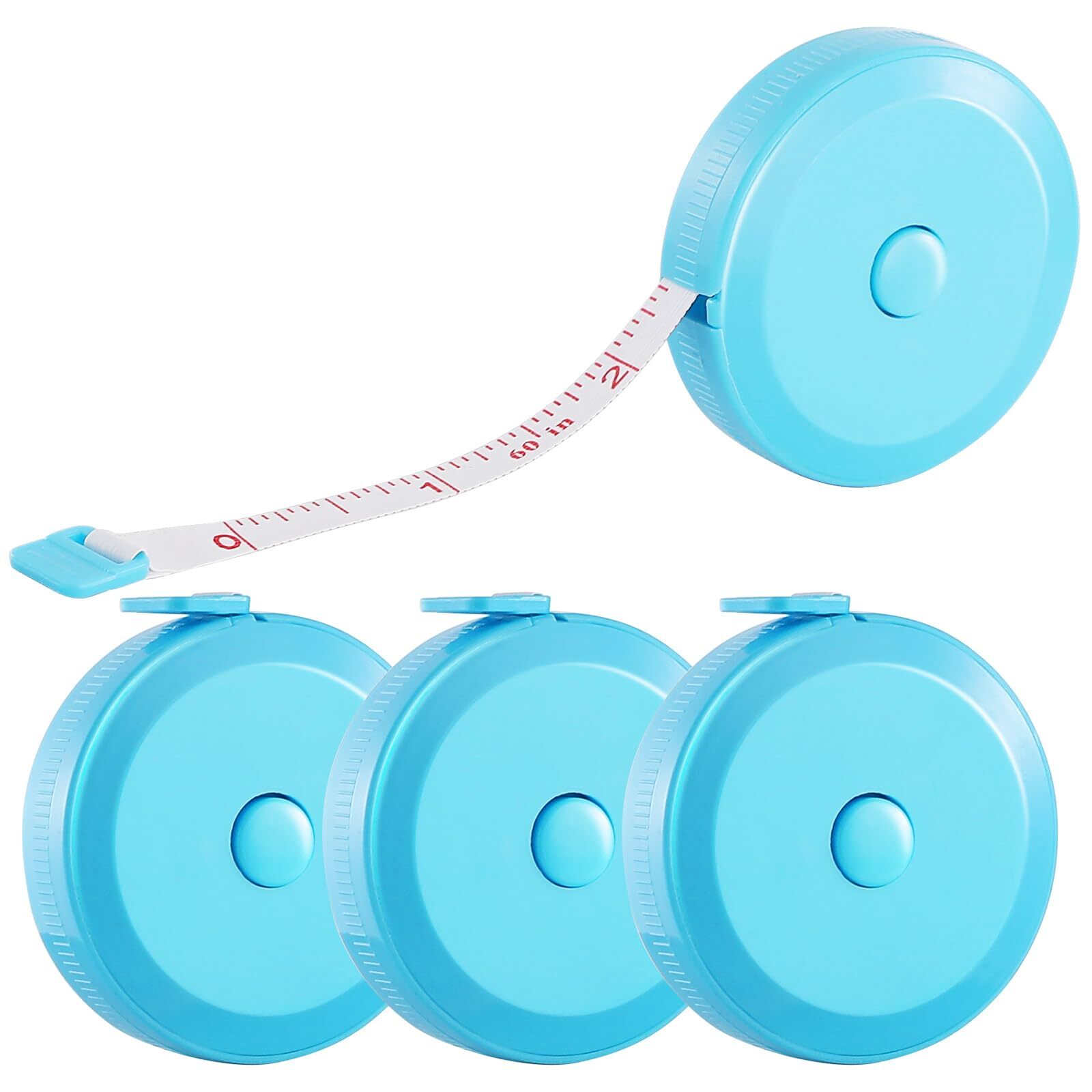 4 Pack 60In Retractable Tape Measure for Sewing Tailor Cloth Ruler Body Measure