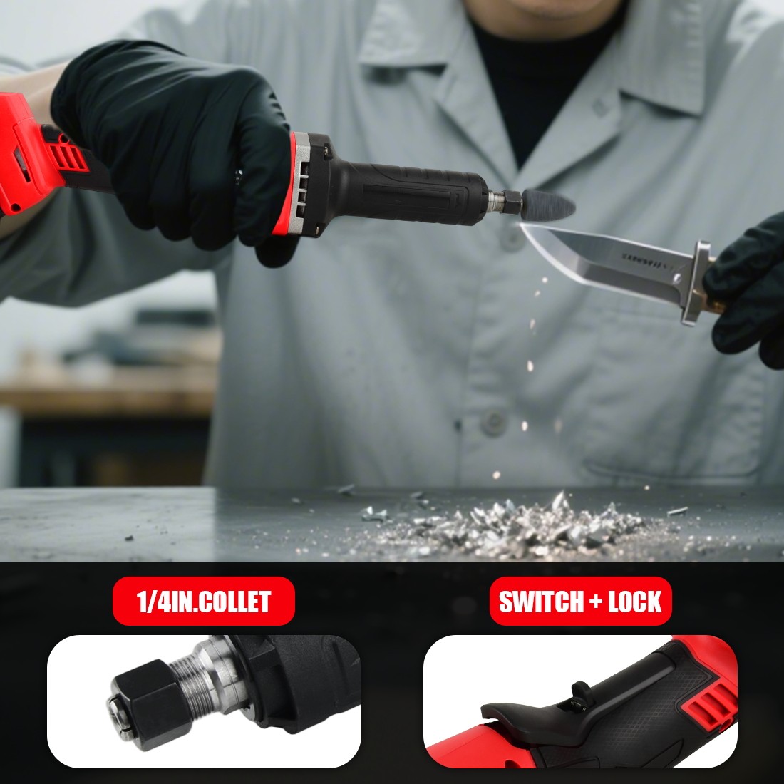 Cordless Die Grinder for Milwaukee 18V Battery Variable Speed Brushless ToolOnly