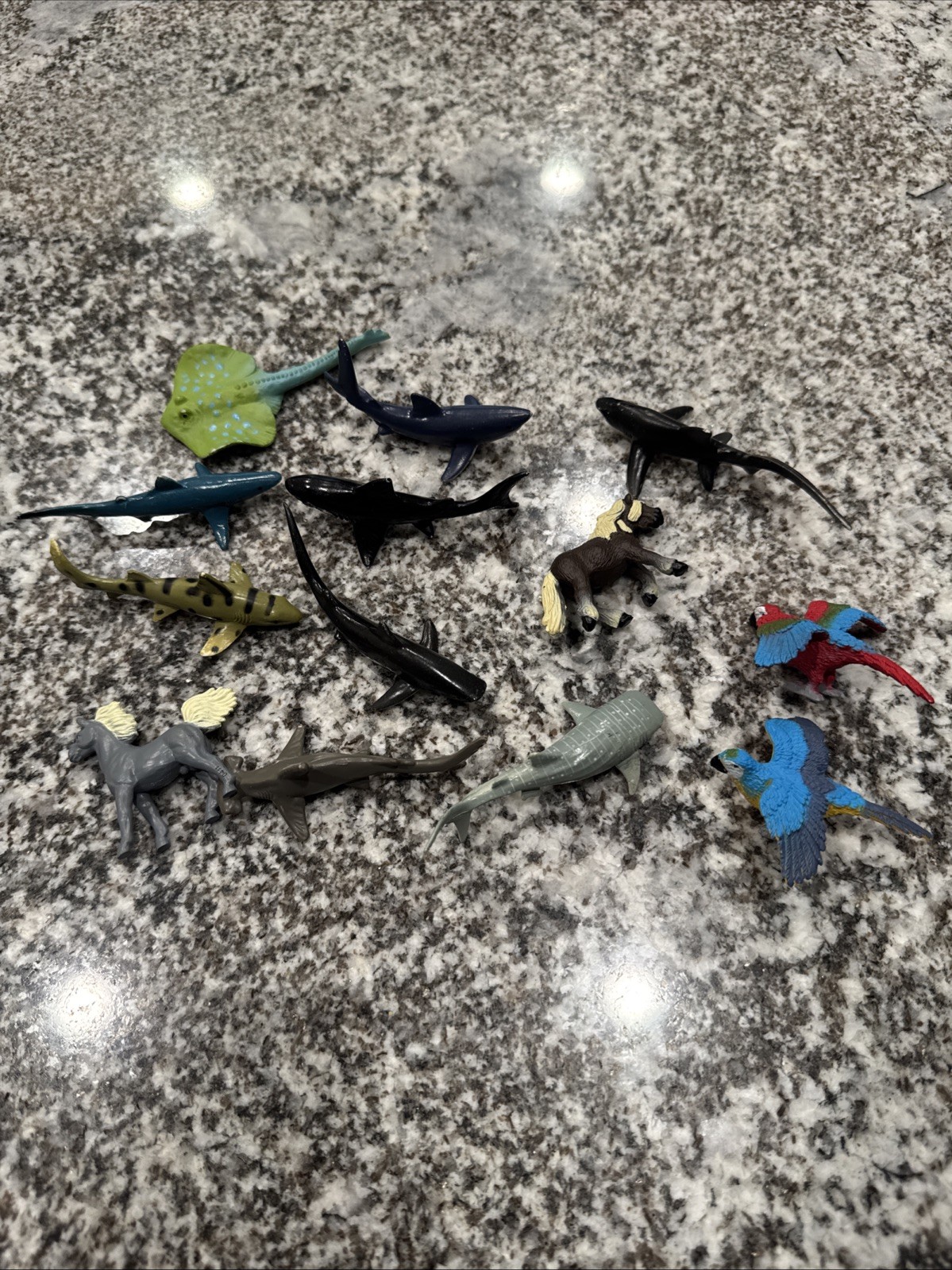 Lot Of 13 Animals Fish Shark Parrot Manta Ray Horse Safari LTD.
