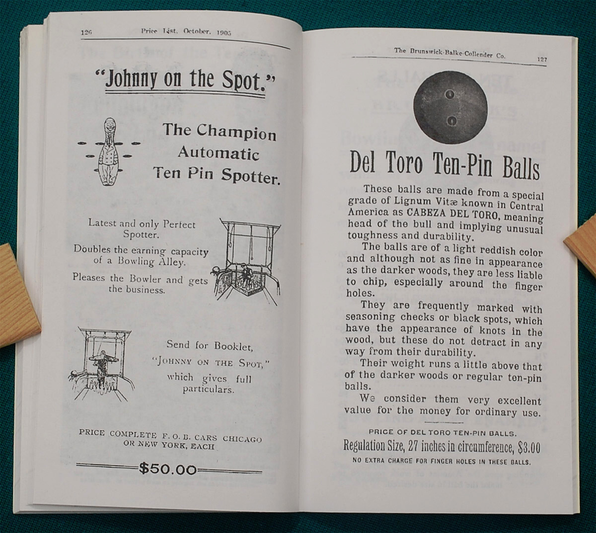 Reproduction of Rare 1905 BBC Billiard Price List/Catalog No. 1488