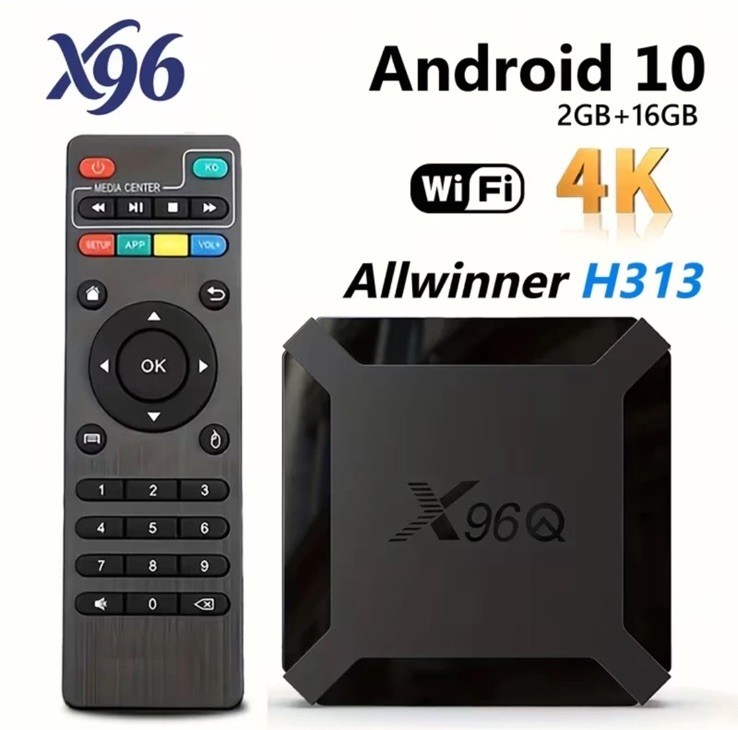 Allwinner H313 X96Q Android TV Box - 2GB RAM 16GB ROM Quad-Core 64bit Wifi 4K