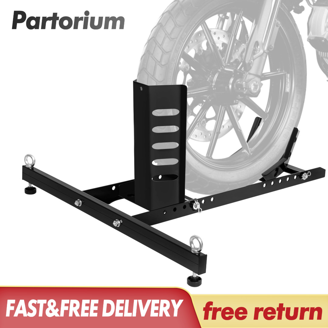 Motorcycle Front Wheel Chock Stand for Trailer Garage 15-22in 1800LB