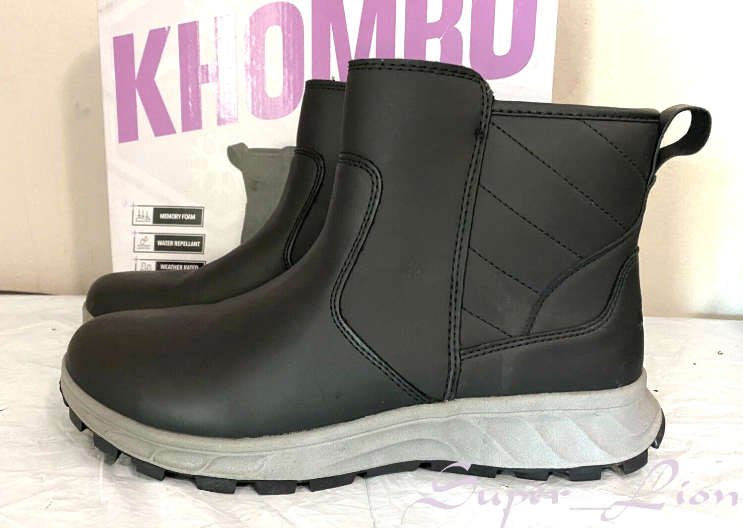 Khombu Women's Dusk All-Weather Memory Foam Ankle Boot - SIZE 10, 11 - BLACK