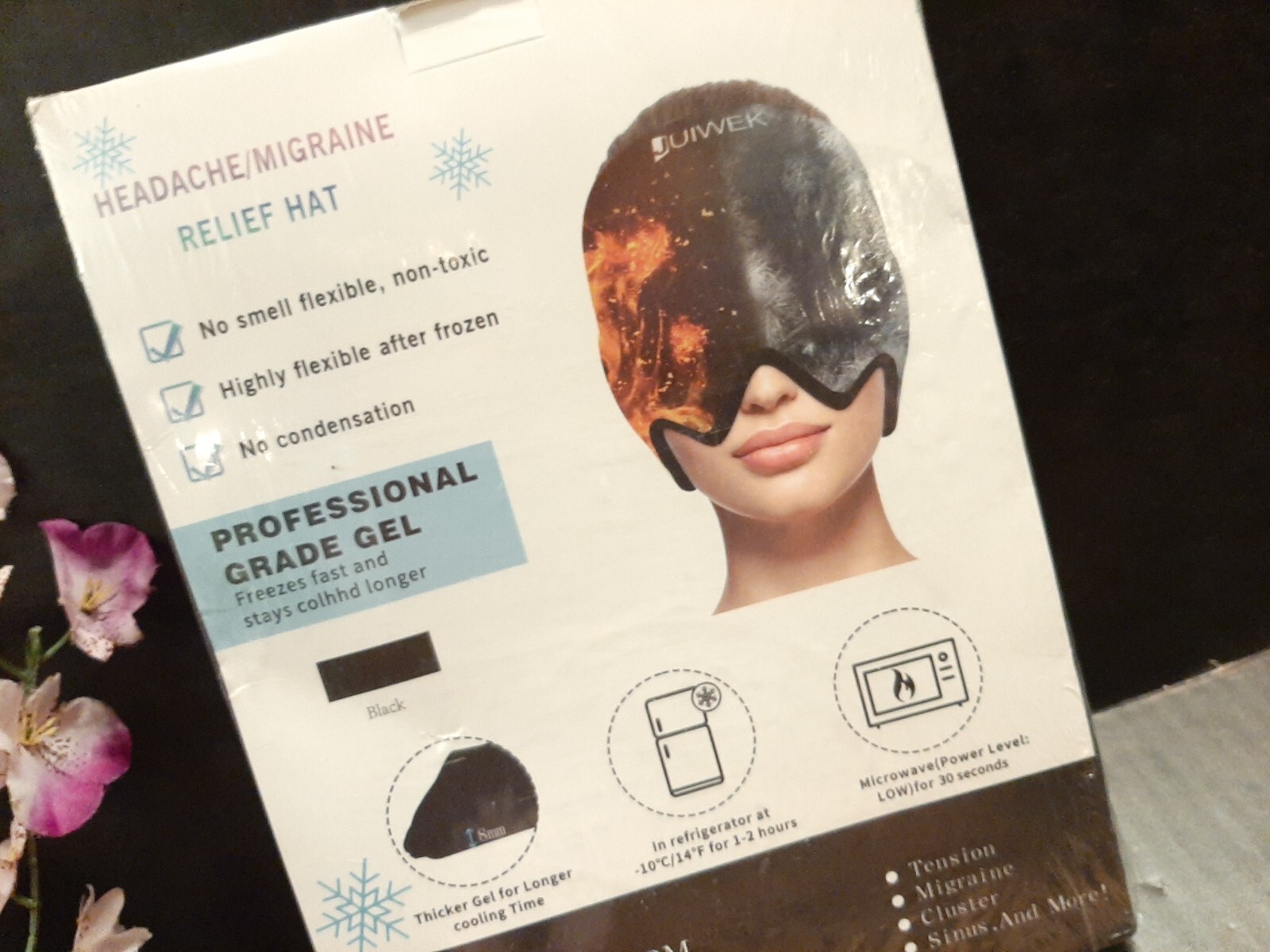 JUIWER HEADACHE MIGRAINE ICE HEAD WRAP RELIEF HAT