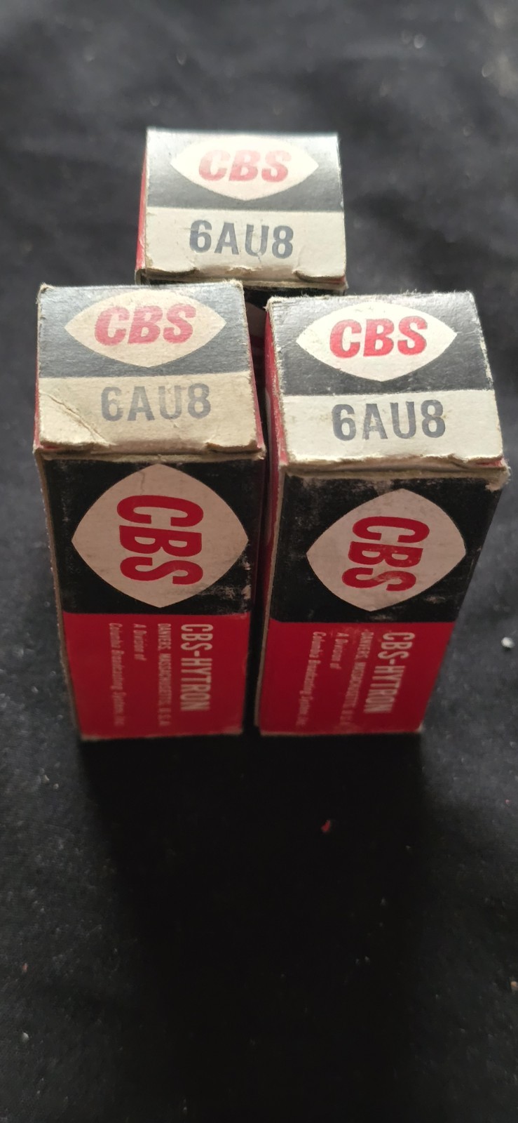 Lot of 3 NOS CBS 6AU8 Tubes – New in Box – Vintage USA – Money Back Guarantee