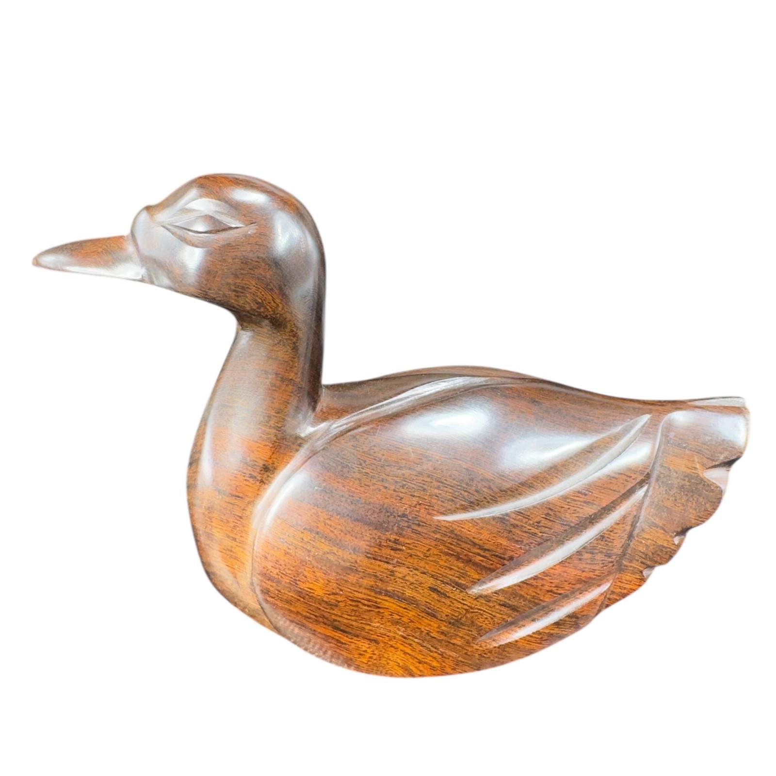 Hand Carved Ironwood Figurine Wood Carving Made In Mexico Duck Bird Large Heavy