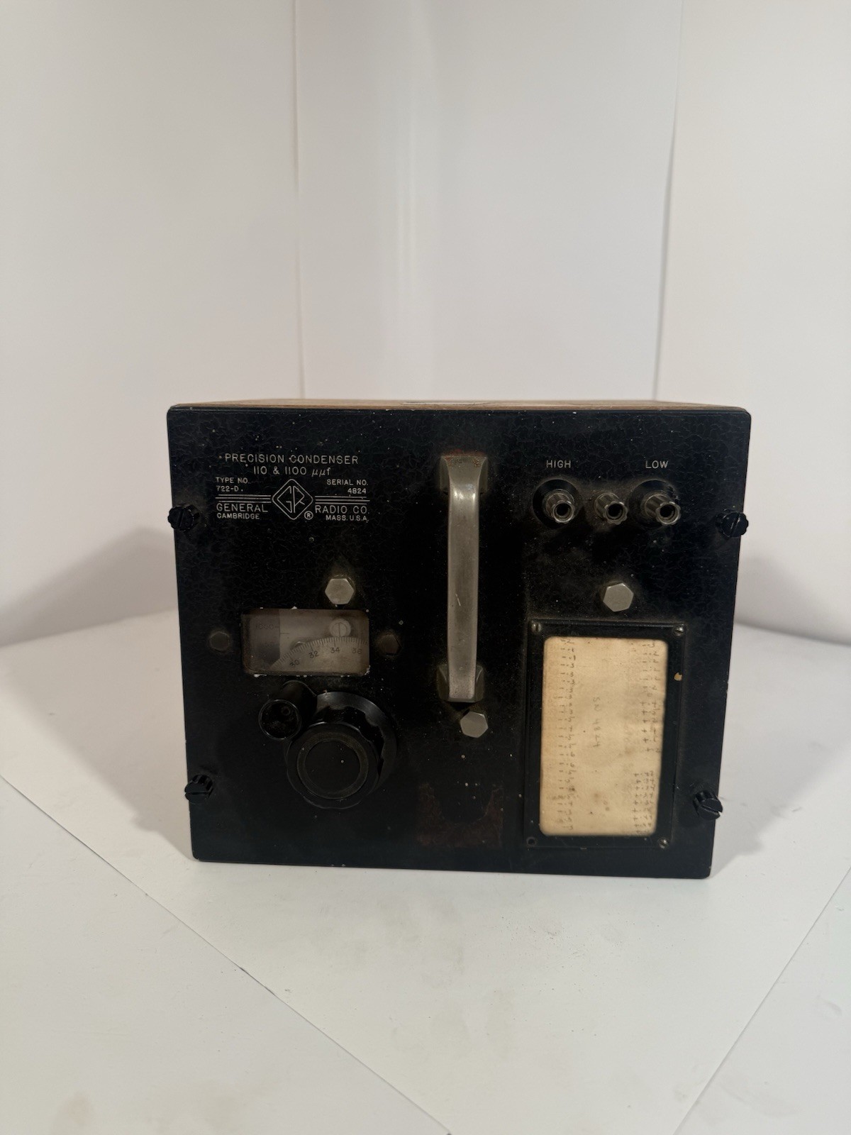 General Radio 722-D Precision Condenser 110 1100 | UNTESTED FOR PARTS