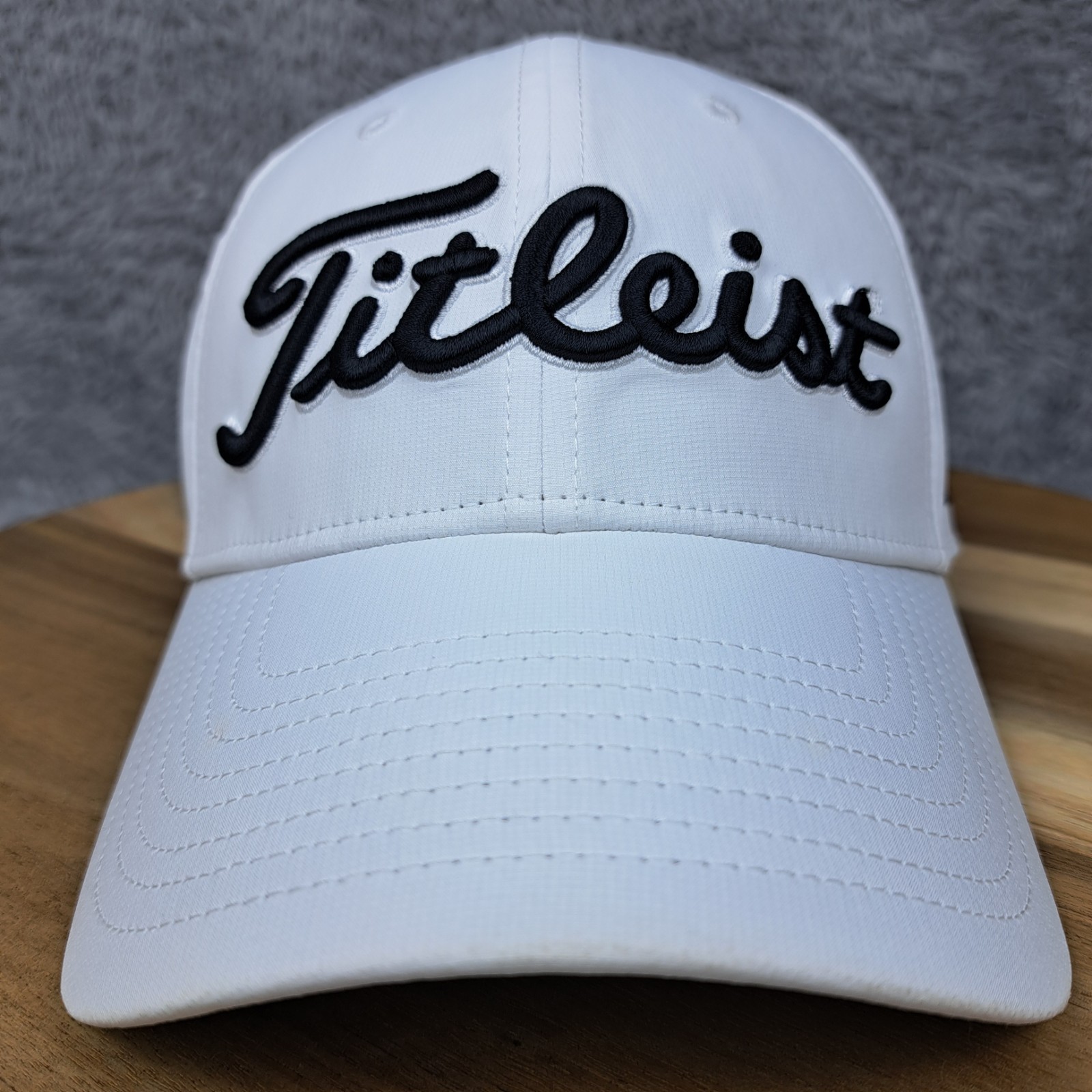 Titleist Hat Cap Strap Back White Black Tour Performance Golfer Mens