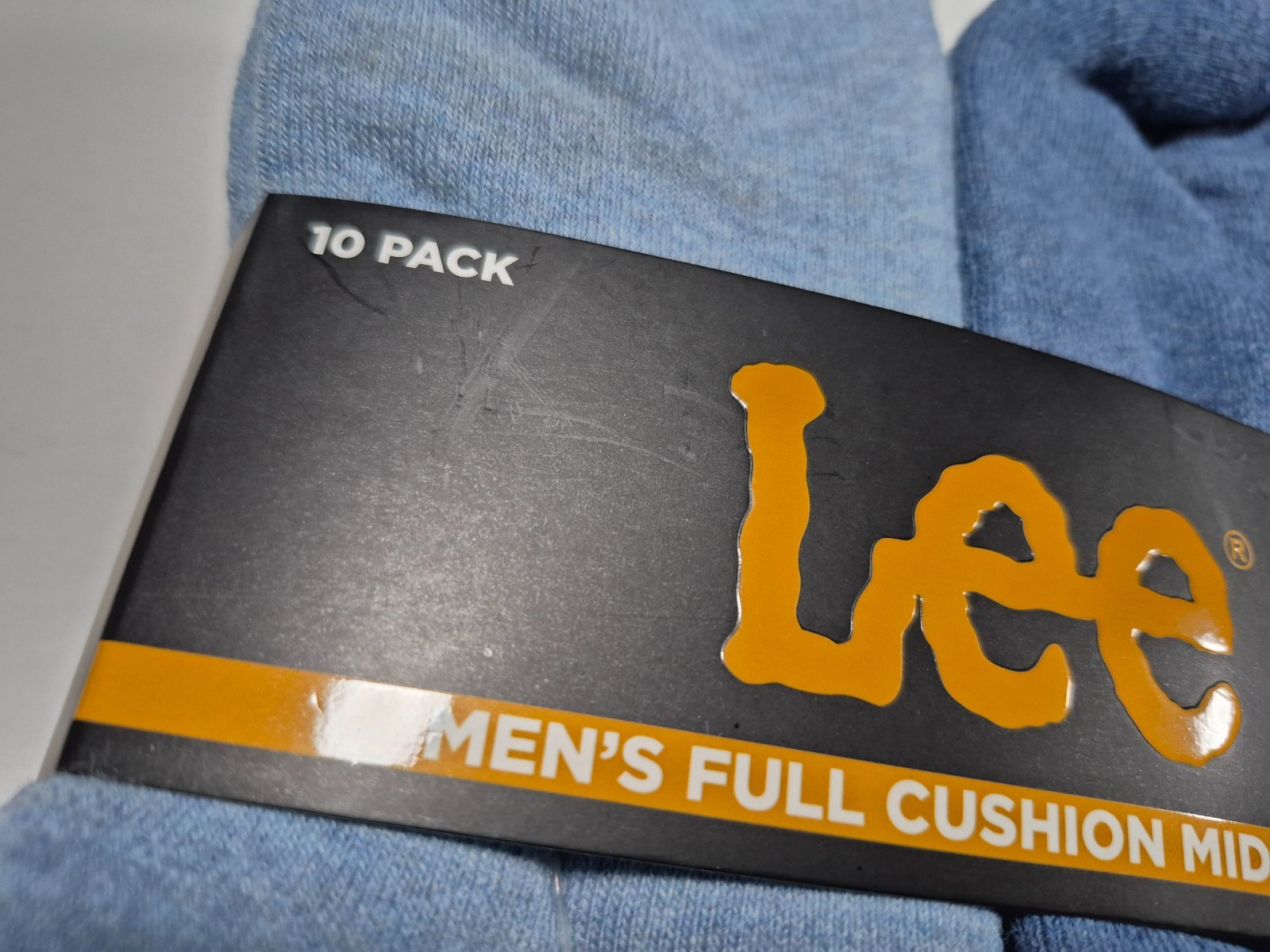 Lee Mens 10 Pack Full cushion Mid Crews Soft Ribbed Breathable Socks SZ 8-12