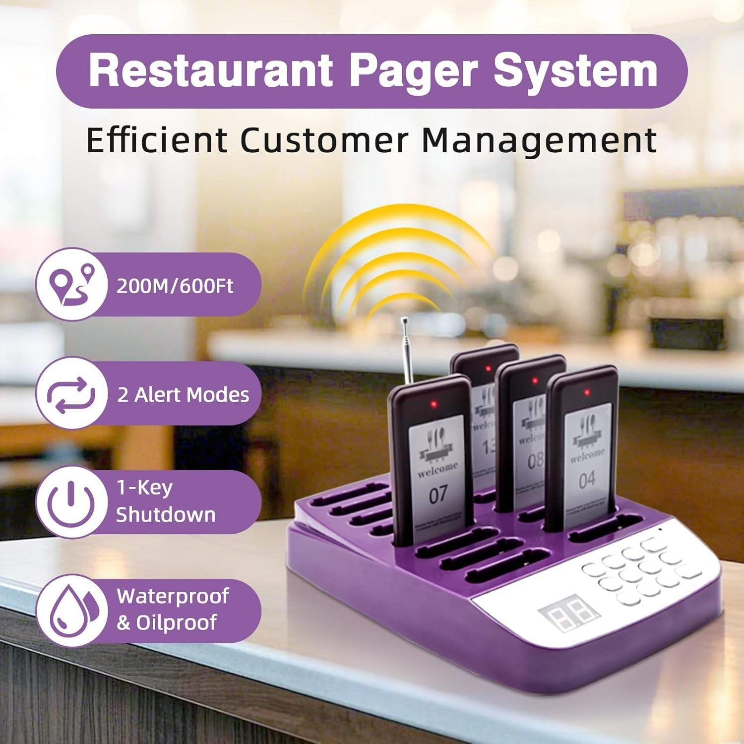 20-Set Restaurant Buzzers: Long Range Paging for Safe Distancing and Efficiency