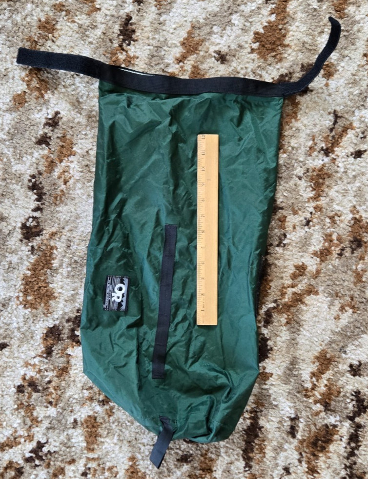 Outdoor Research waterproof stuff sack with roll top, 21" tall x 12" wide, # 3