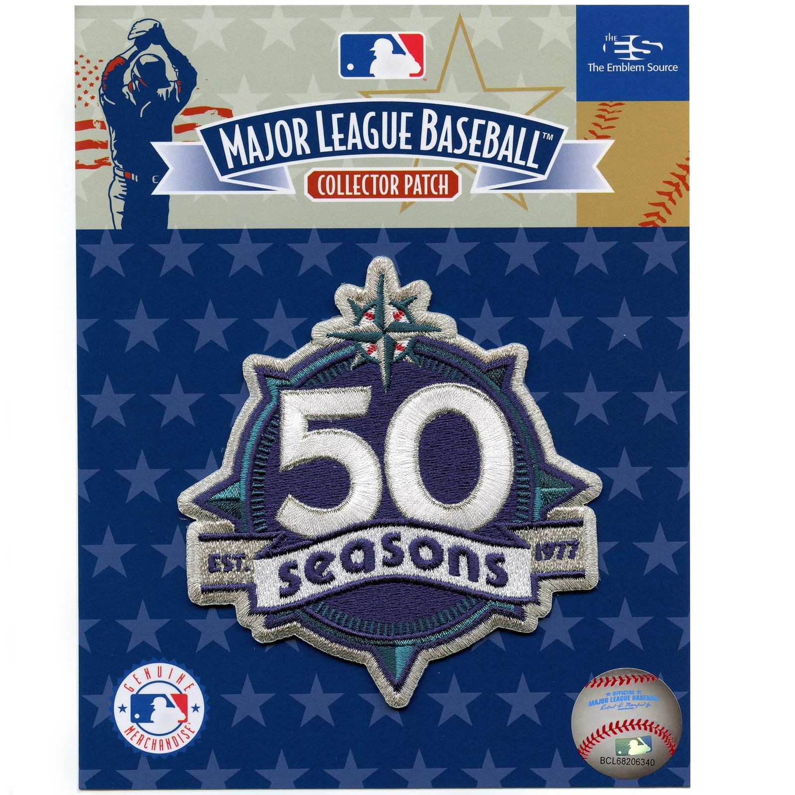 Seattle Mariners 50th Anniversary MLB Season Jersey Sleeve Embroidered Patch 202