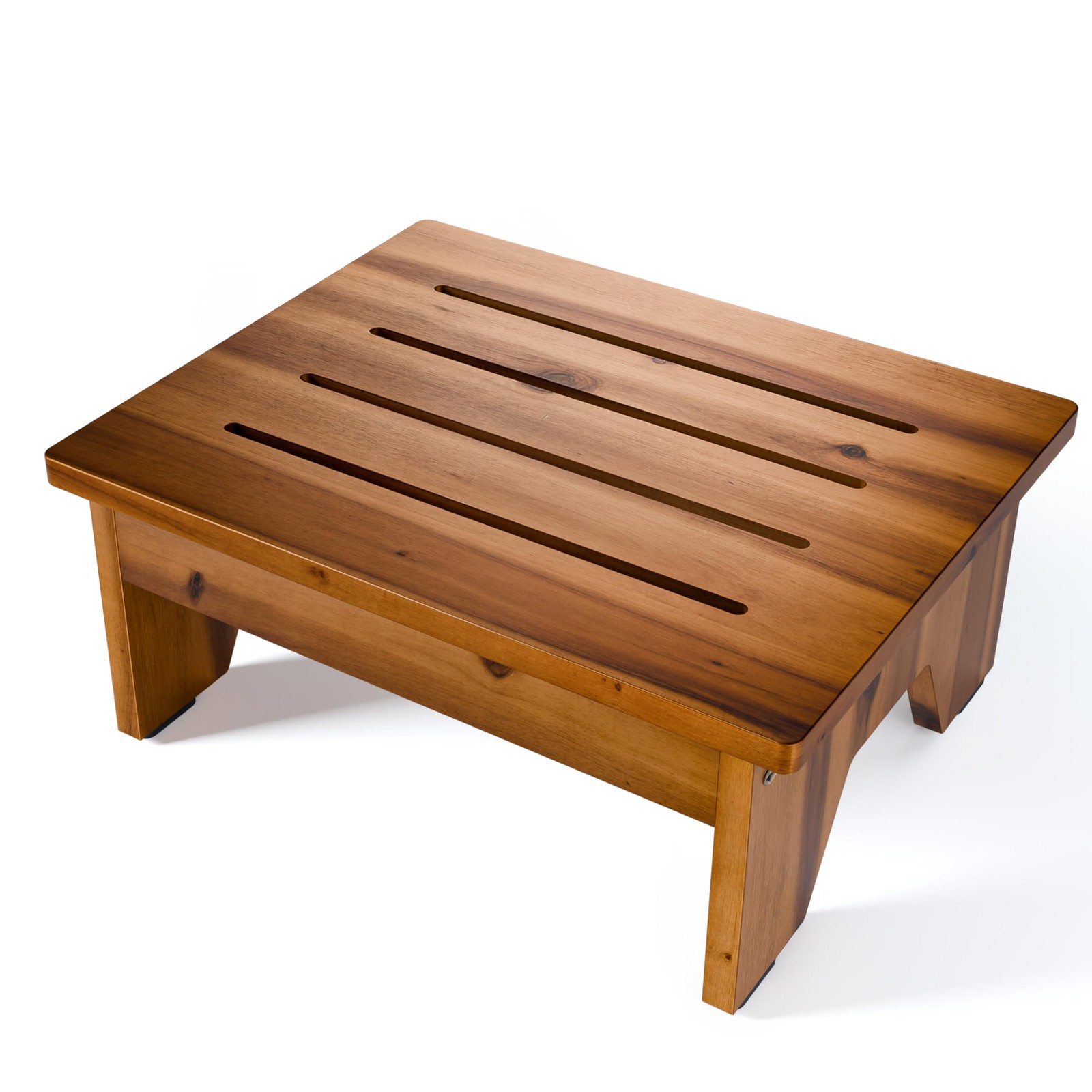 6 Acacia Wood One Step Stool for Adults - 300 Lbs Wooden Step Stools Heavy Du...