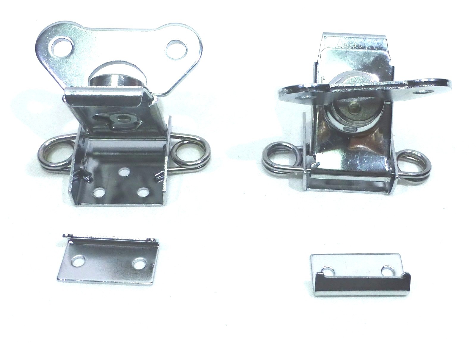 (2) Two Exterior Butterfly Latches with Keeper Plate (Chromed Finish)