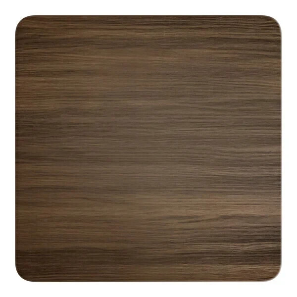 36'' Square Restaurant Table Top with Dark Walnut Laminate Top Finish