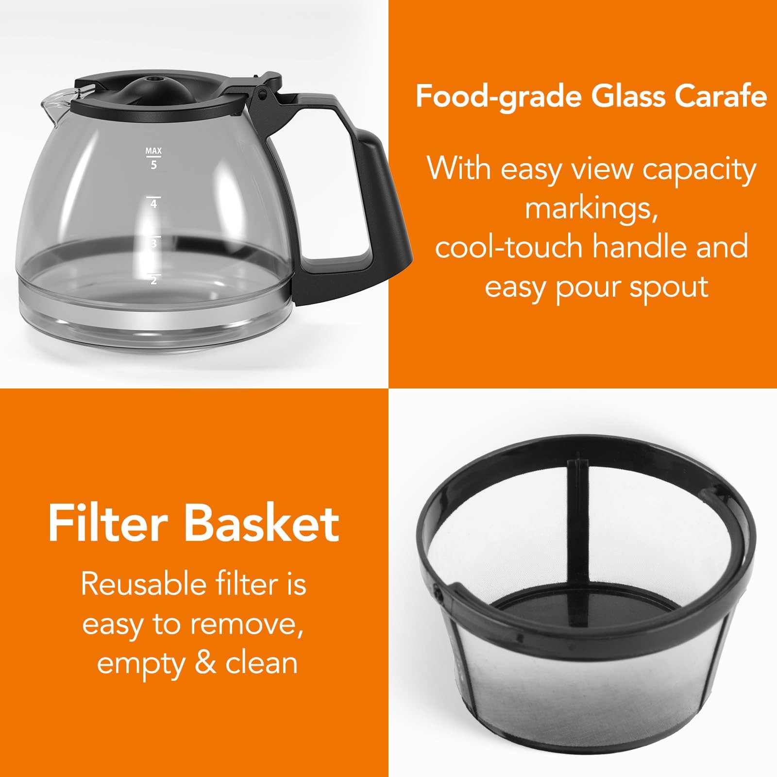 Electactic Compact 5-Cup Programmable Drip Coffee Maker — the essential coffee m
