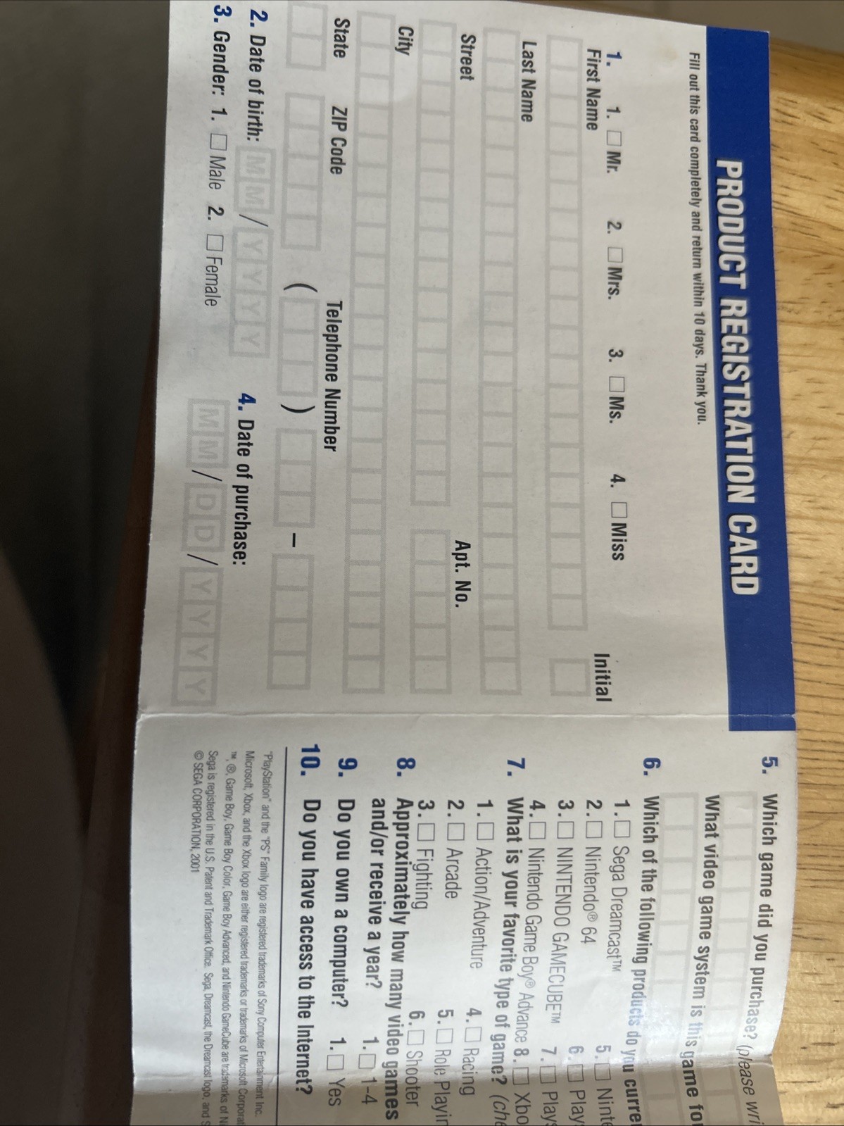Sega Insert