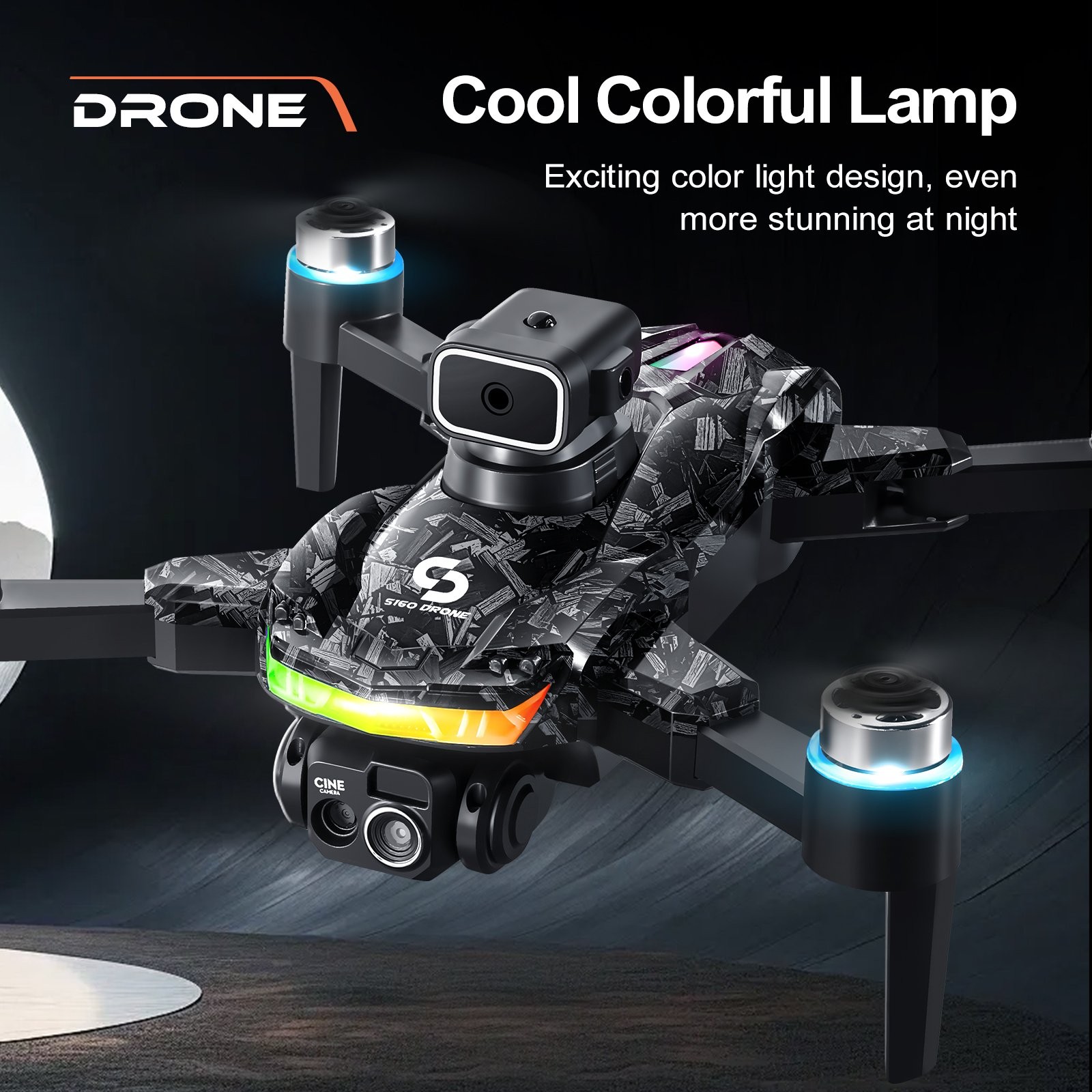 Drone WIFI FPV 4K Dual Camera Obstacle Avoidance Remote Control without Screen