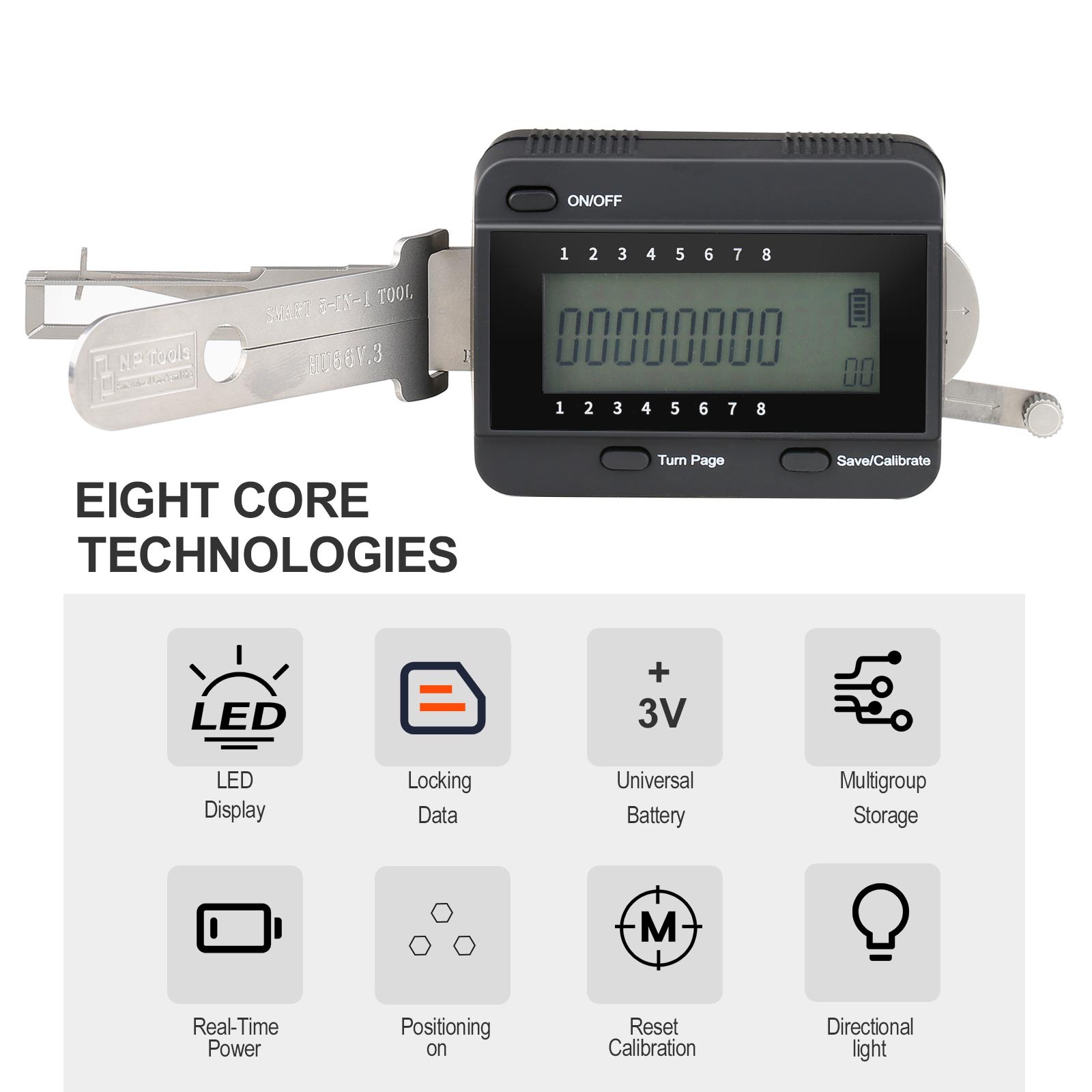 5 In 1 Smart Decoder HU66V.3 NP Tool Code Read Storage LED Lighs for HU66 Car US