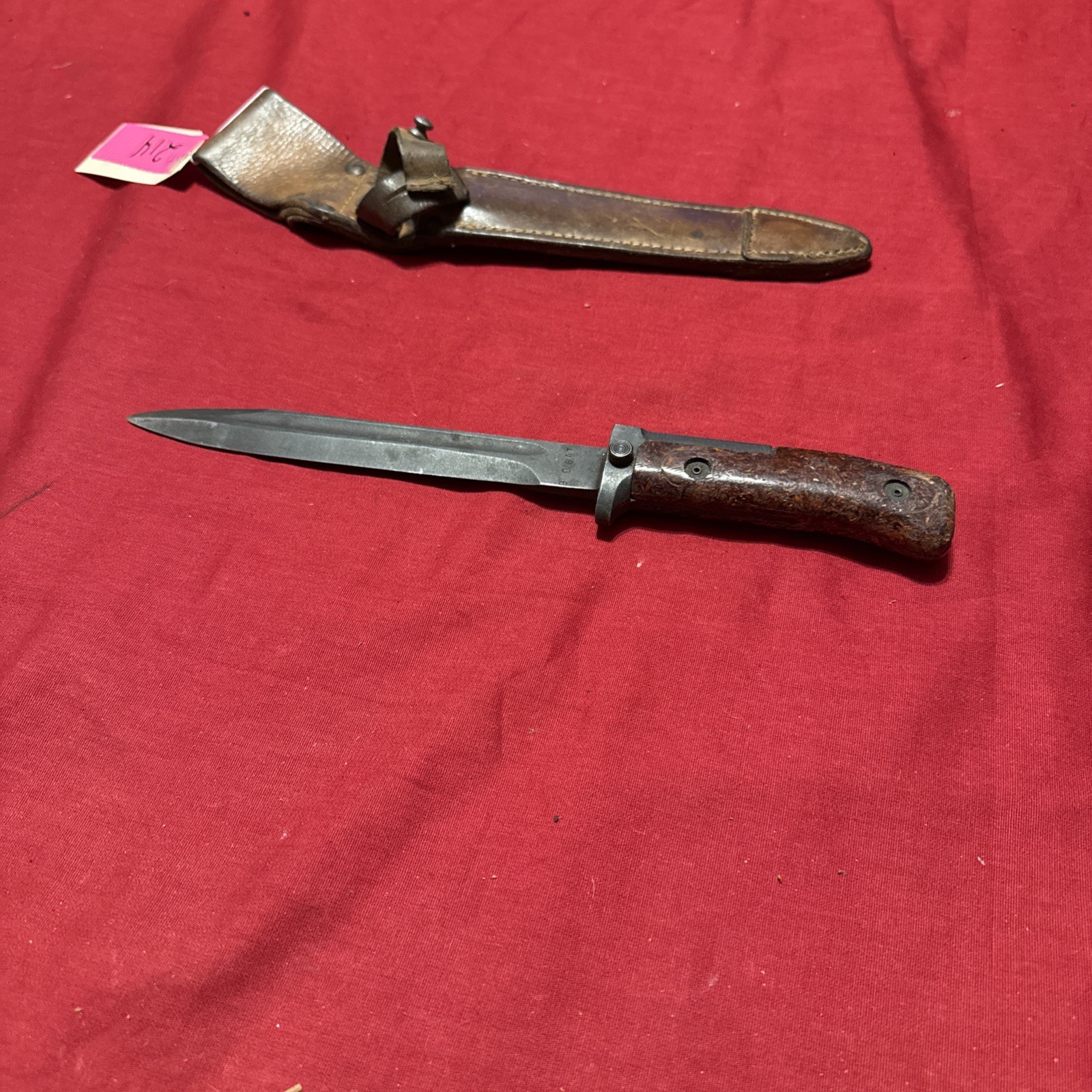 Original Czech Army Model VZ58 Bayonet W Leather Sheath Military Knife Cm40jd214
