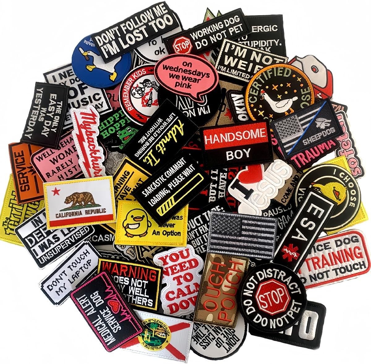 Unique 50-Piece Embroidered Patch Assortment