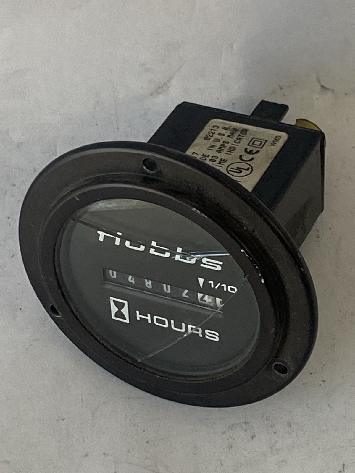 STEWART WARNER HOBBS 20017-14 ELAPSED TIME METER PANEL MOUNT Cracked Screen