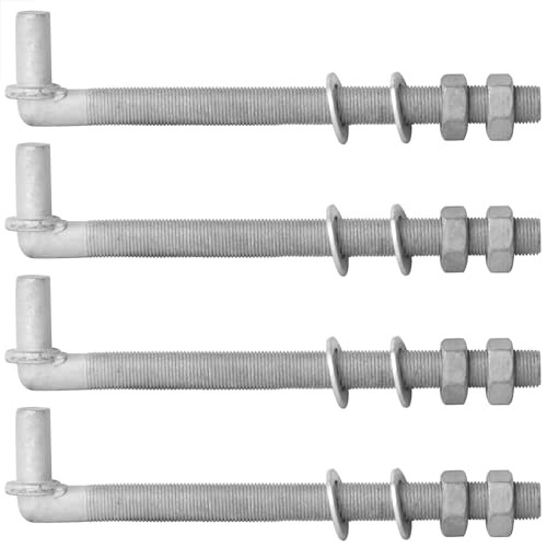 4 Pack 11" J-Bolt Gate Hinges with 5/8"-11, Threaded Hinges for 11" x 5/8"-11