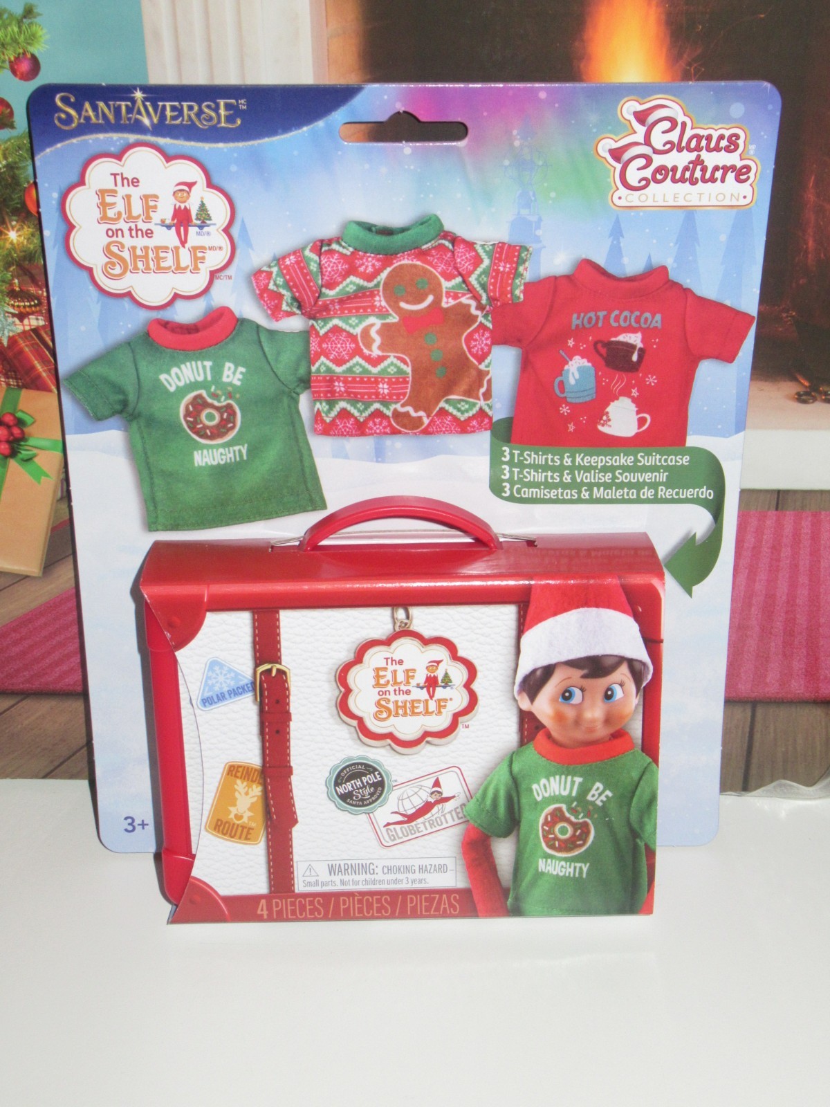 Christmas Elf on the Shelf 3 TShirts & Travel Red Plastic Suitcase NEW