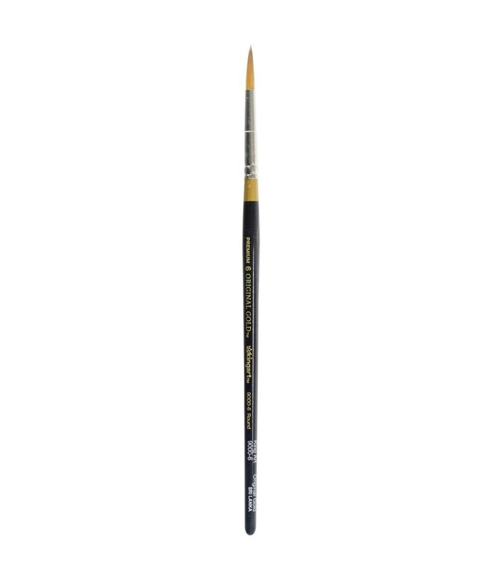 KINGART Premium Original Gold 9000 6 Round Artist Brush Golden Taklon Synthetic