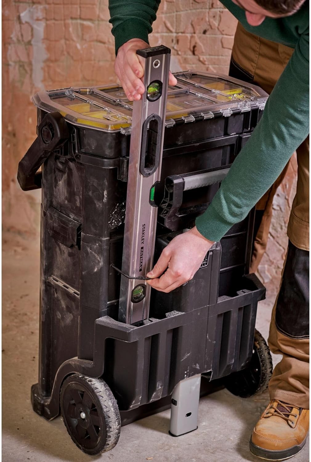 2-in-1 Rolling Workshop Tool Box Empty Tool Box 53 x 75.60 x 32 cm Tool Carrier