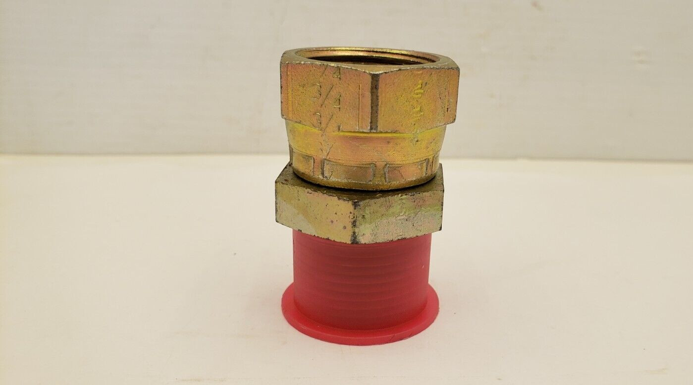 PARKER 0107-12-12 STRAIGHT FITTING 3/4" MNPT TO 3/4" FEMALE SWIVEL STEEL NNB