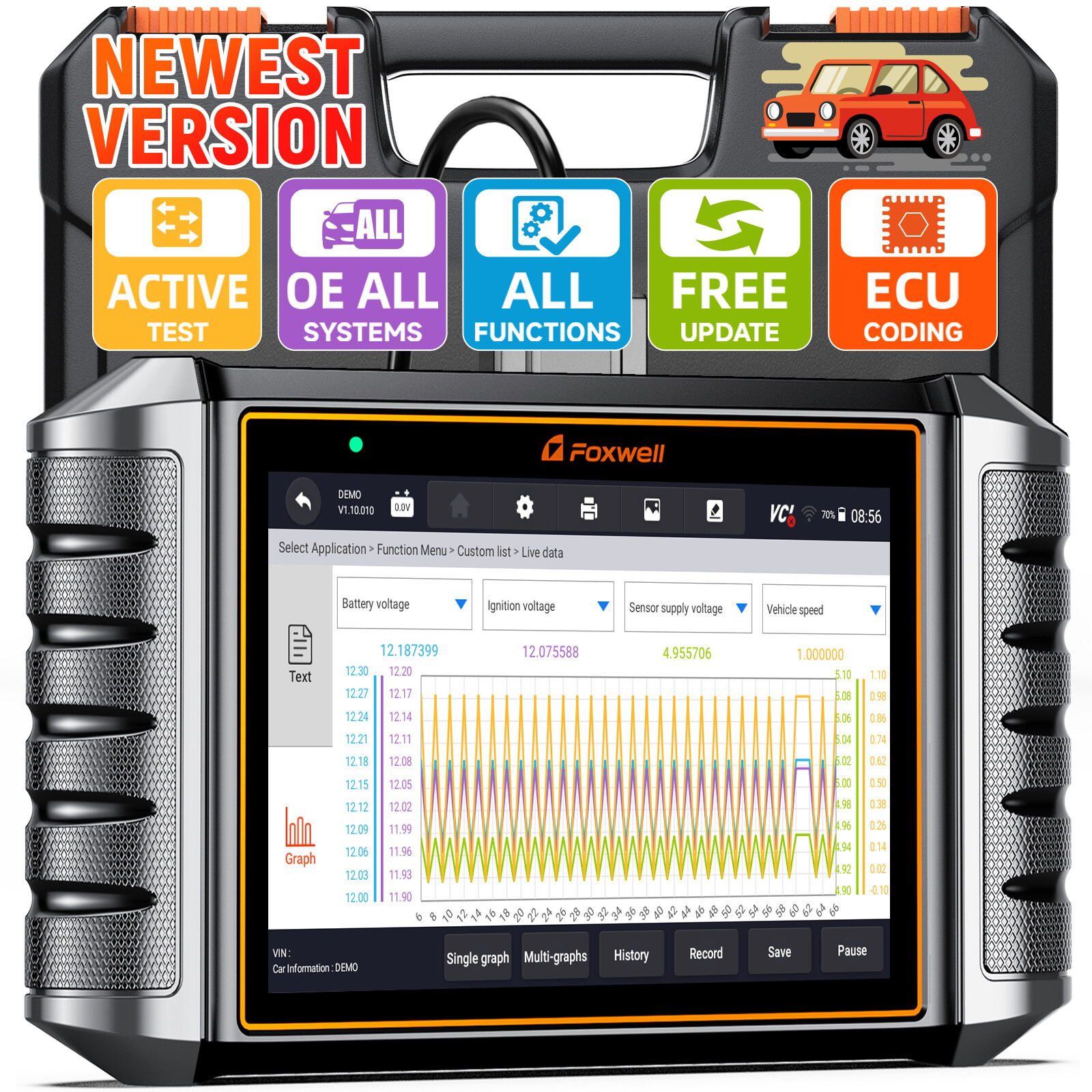 FOXWELL NT710 for Porsche Bidirectional Car OBD2 Scanner Diagnostic E-CU Coding