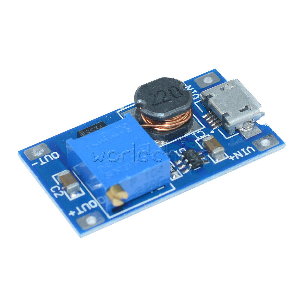 2A Step-up Board MT3608 2V-24V Input DC Boost Converter Module Micro USB/Type-C