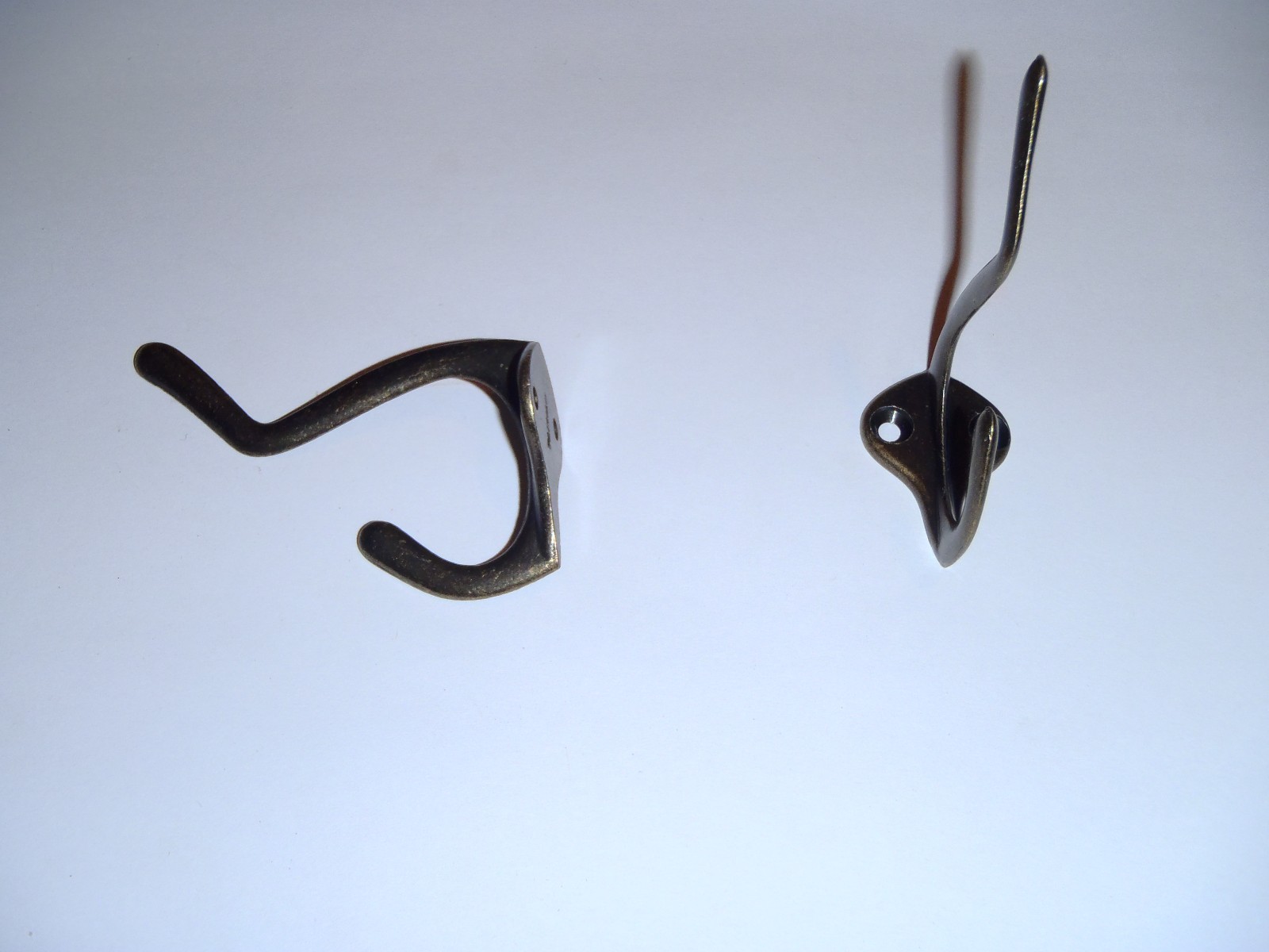 Wardrobe / Coat / Hat Hooks Antique Brass Plated ~ 2 hooks for 1 bid ~ NEW