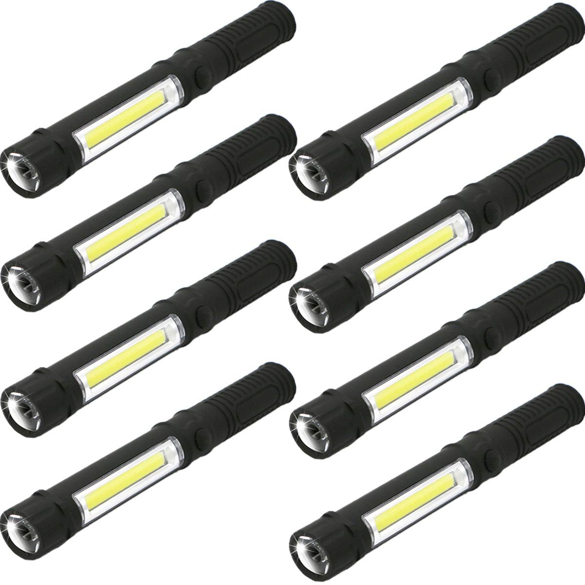 COB LED Work Flashlight with Magnetic Base and Clip Multi-Function Pocket Pen...
