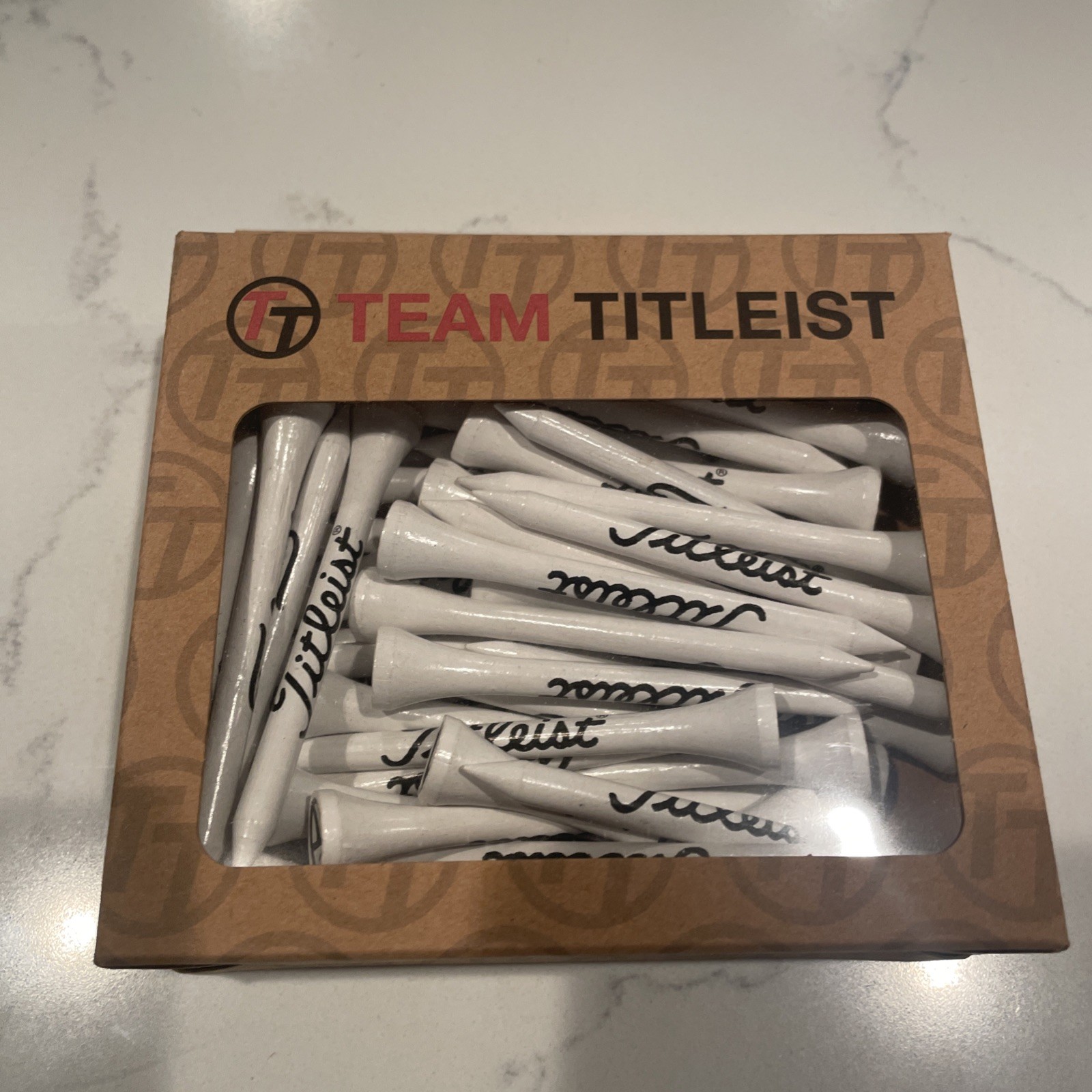 NEW IN BOX RARE! Team Titleist TT Logo 30 Golf Tees 2 5/8 inch length