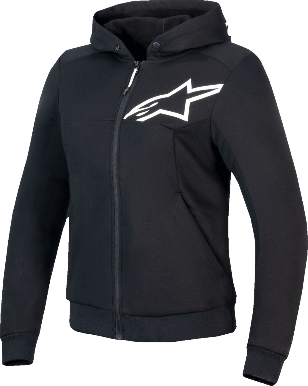 ALPINESTARS Stella Chrome For V2 Sport Hoodie - Black/White - 2XL 4210225-12-2XL