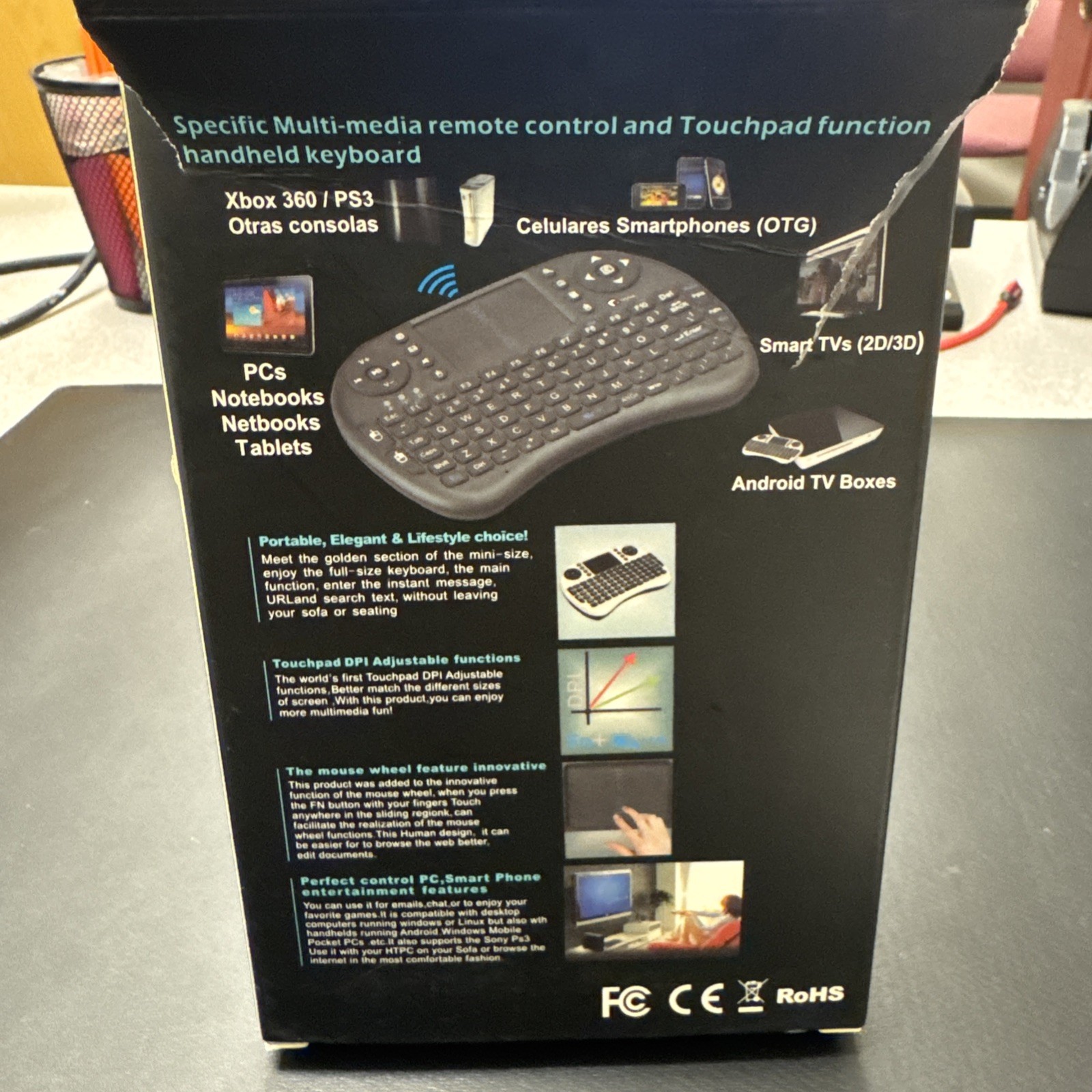 Tickbox Mini Portable Wireless Keyboard Mouse Combo Xbox 360 PS3 PCs Smart TVs