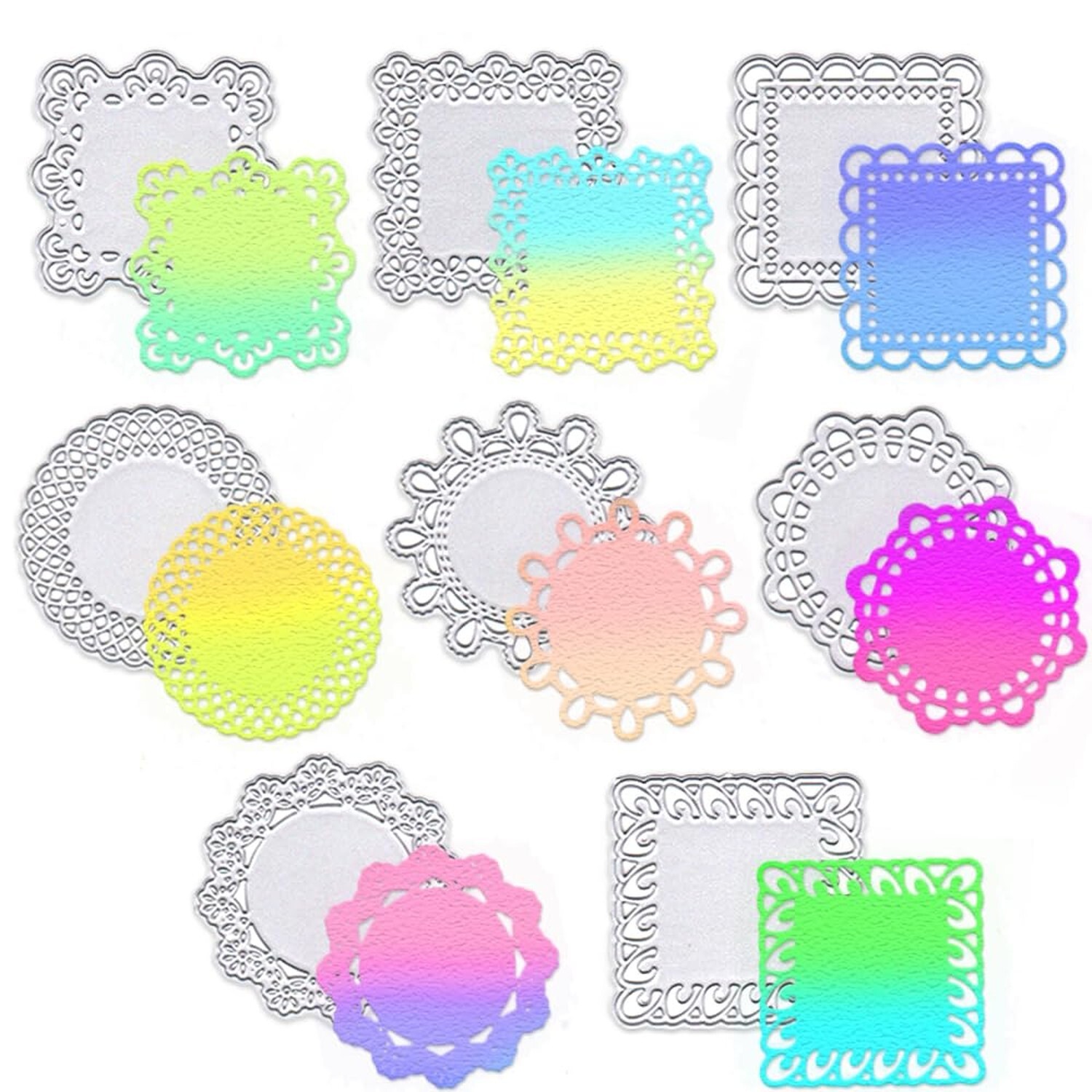 ALIBBON 8 Pcs Label Die Cuts for Card Making, Lace Tags Cutting Dies Metal Te...