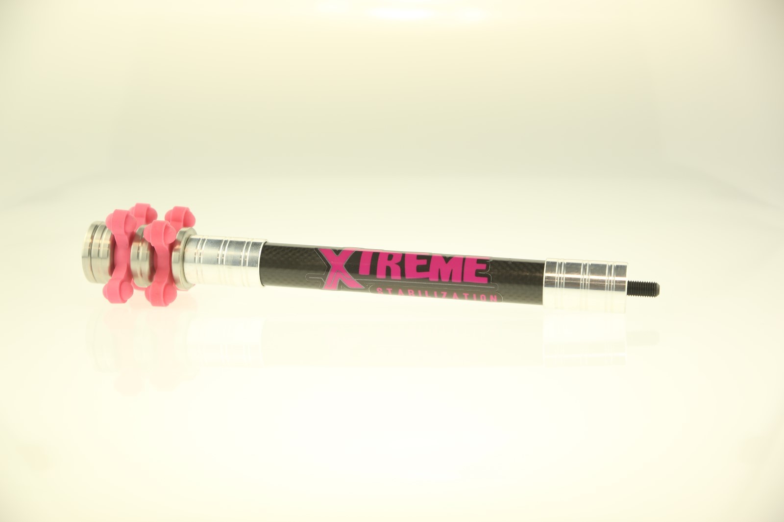 Xtreme Stabilization 8" DOA Stabilizer Carbon Bar Silver Weights Pink BowJax